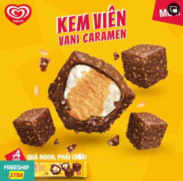 巧克粒香草焦糖花生脆冰淇淋 一包4顆