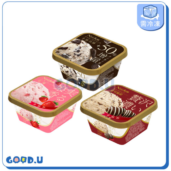 (箱購)Niseko幸福杯-牛奶巧酥、可可脆粒、草莓(一箱12杯)